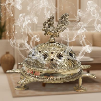 Brass Peacock Shape Luab Dan No. 2 – Handcrafted Utility Decor, Height : 4.5 Inch (ZMAS642 C)