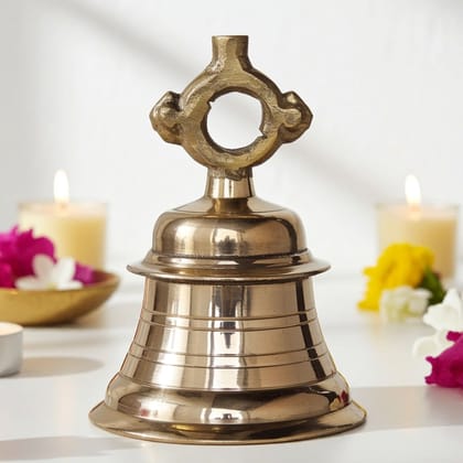 Brass Temple Hanging Ghanta, Hanging Bell, Ghanta 2 KG - Heavy Brass Temple Bell for Worship (ZMAS493 F) Brass Temple Hanging Ghanta, Hanging Bell, Ghanta 2 KG - Heavy Brass Temple Bell for Worship (ZMAS493 F)