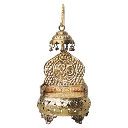 Traditional Brass Singhasan For God Idol | Mandir Chowki Throne Showpiece, Height : 14.7 Inch (ZMAS131 C)
