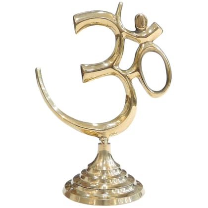 Brass Standing Om Idol | Meditation Room Decor | Yoga Accent, Height : 7.5 Inch (FMAS785 E)