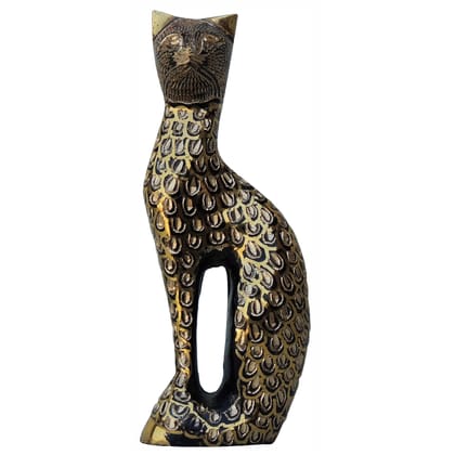 Brass Showpiece Cat Statue (ANMAS044 C)