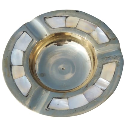 Brass Ashtray | Handcrafted Home Decor, Height : 0.8 Inch (ZMAS157 E)