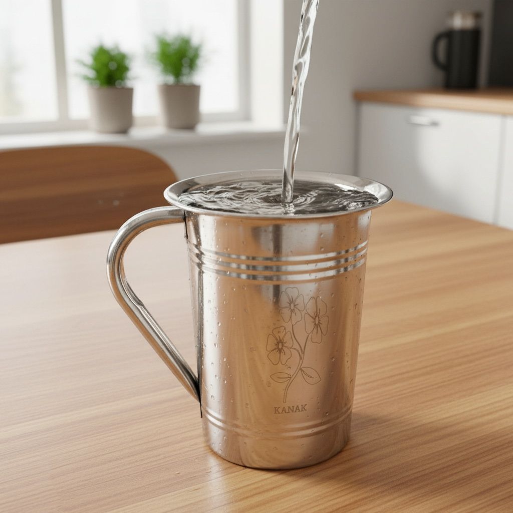 Pure Stainless Steel Pitcher Jug 1.65 Liter Water Server (SMAS071 A)