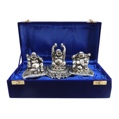 Aluminium Laughing Buddha Showpiece – Decorative Home & Office Statue, Height : 3 Inch (ASMAS004)