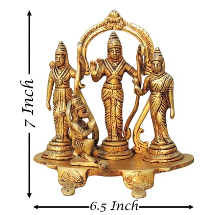 Brass Ram Darbar Same Base Murti | Ram Parivar Idol for Mandir, Height : 7 Inch (BSMAS798 A)