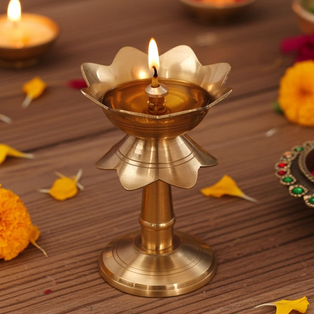 Brass Kamal Stand Deepak No. 00 (FMAS634 X)