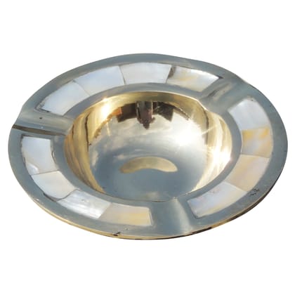 Brass Ash Tray | Traditional Metal Smoking Tray, Height : 0.8 Inch (ZMAS157 D)