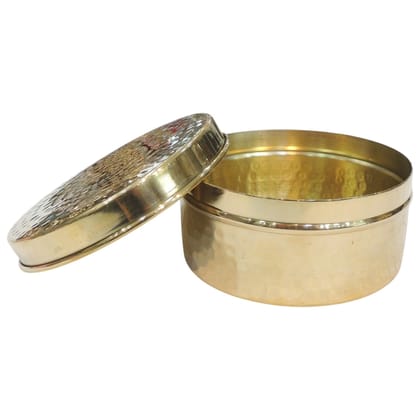 Decorative Brass Laddu Box | Religious Offering Storage, Height : 2.2 Inch (ZMAS645 C) Decorative Brass Laddu Box | Religious Offering Storage, Height : 2.2 Inch (ZMAS645 C)
