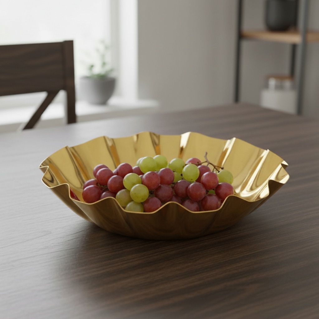 Decorative Oval Stainless Steel Tray Diwali Gifting Tray (SMAS107 D)