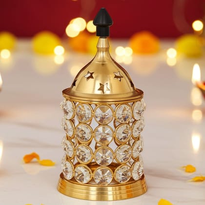 Brass Table Decor Oil Lamp Deep Jyoti No. 2  - Medium Brass Diya for Worship, Height : 6 Inch (FMAS320 B)