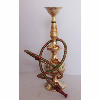 Brass Hookah | Traditional Metal Smoking Decor, Height : 14 Inch (FMAS432 A)