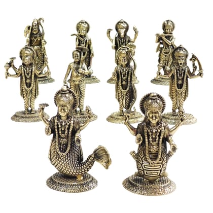Brass Das Avatar Murti – Vishnu Dashavatara Brass God Idol, Height : 3.6 Inch (BSMAS1909 D)