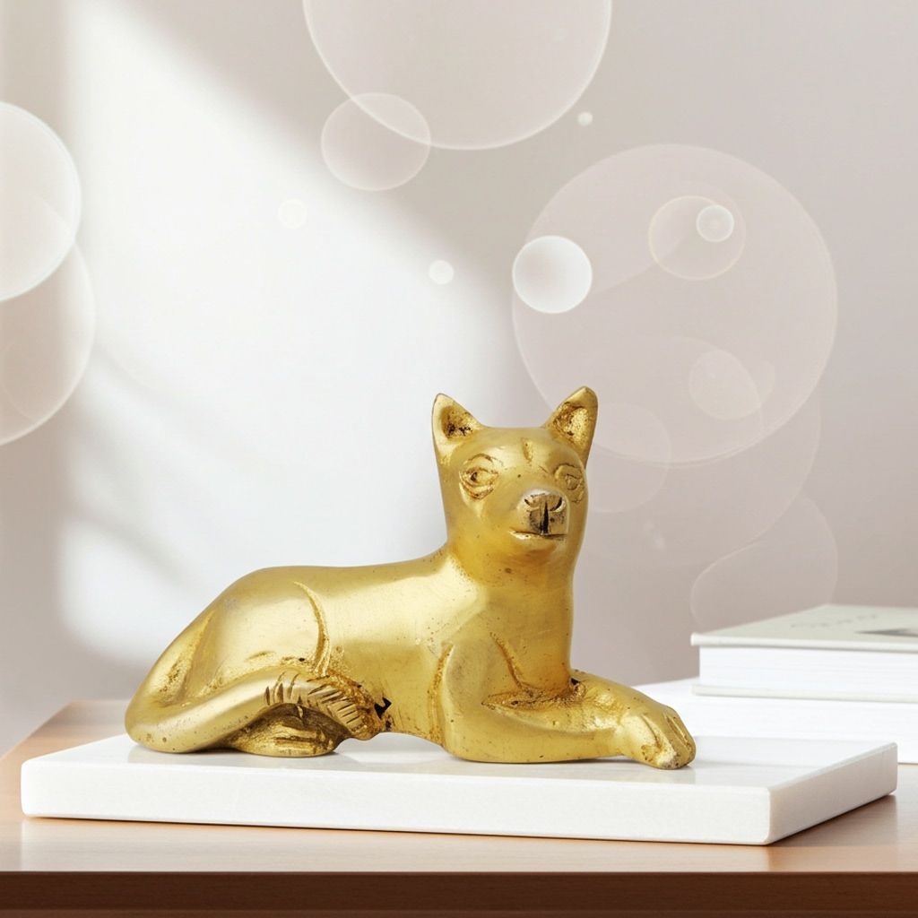 Brass Showpiece Dog Statue, Height : 2 Inch (BSMAS850 A)
