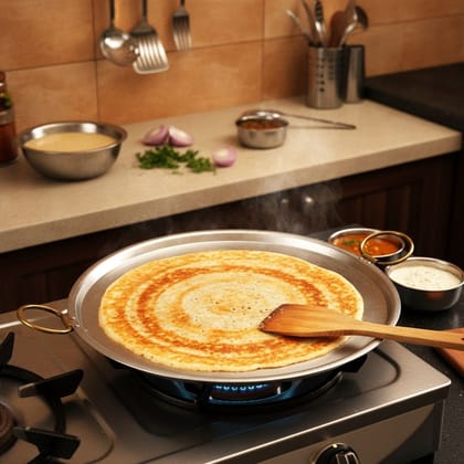 Large Pure Brass Dosa Tawa | Heavy Gauge Premium Griddle for Dosa, Uttapam & Restaurant-Style Cooking (BCMAS209 D) Large Pure Brass Dosa Tawa | Heavy Gauge Premium Griddle for Dosa, Uttapam & Restaurant-Style Cooking (BCMAS209 D)