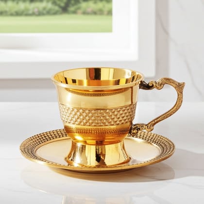 Brass Tea Cup Saucer Set (ZMAS272 B)
