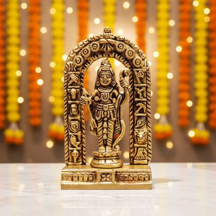 Brass Ram Lala Idol � Ayodhya Shri Ram Mandir Inspired Brass God Statue, Height : 4.2 Inch (BSMAS1741 A)