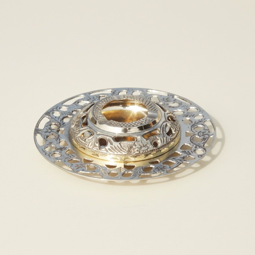 Brass Decorative Ashtray | Hotel & Home Use, Height : 1.1 Inch (ZMAS155 E)