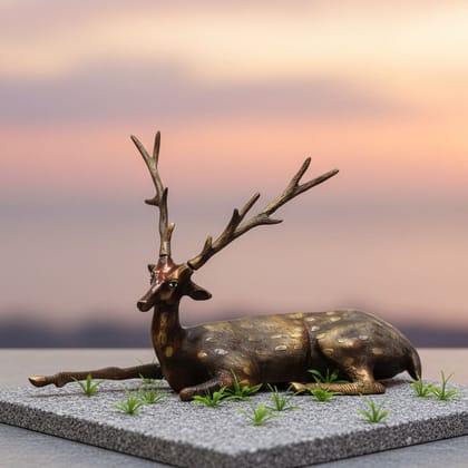 Brass Deer Decorative Showpiece Statue for Living Room & Office Decor, Height : 13 Inch (ANMAS202 A) Brass Deer Decorative Showpiece Statue for Living Room & Office Decor, Height : 13 Inch (ANMAS202 A)