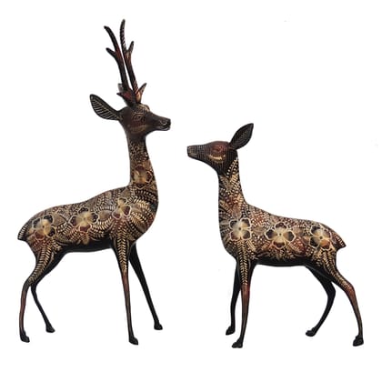 Handcrafted Brass Deer Pair Decorative Showpiece Statue for Home Decor, Height : 21 Inch (ANMAS180 A) Handcrafted Brass Deer Pair Decorative Showpiece Statue for Home Decor, Height : 21 Inch (ANMAS180 A)