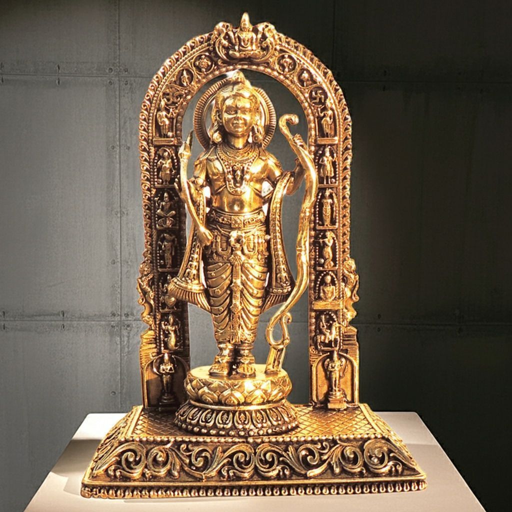 Brass Ram Ji God Idol Statue - 6 Inch Home Temple Decoration (BSMAS1802 G)