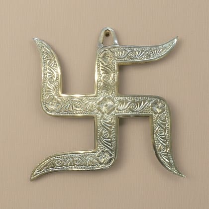 Brass Wall Hanging Swastik | Vastu Entrance Decor | Positive Energy Symbol, Height : 8 Inch (FMAS787 E)