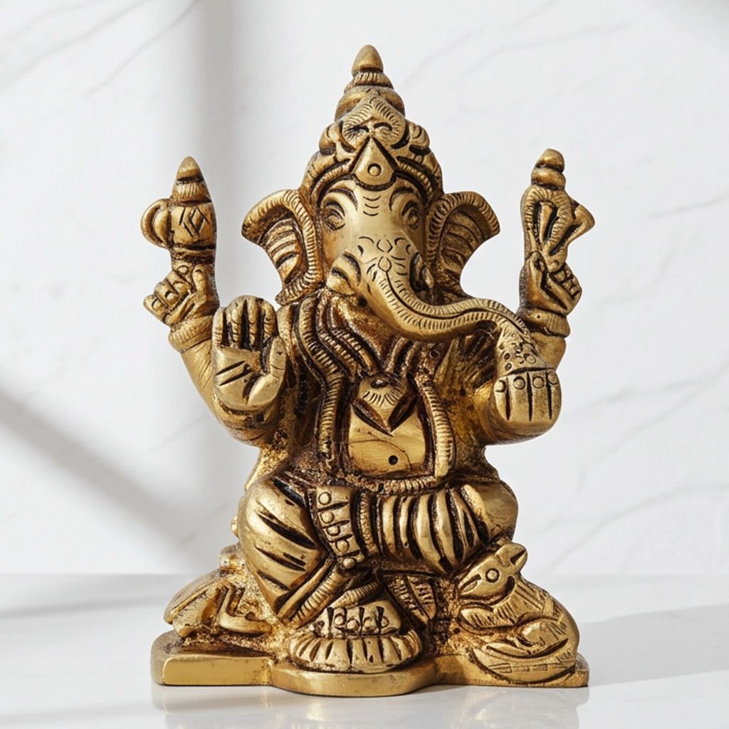 Brass Showpiece Ganesh Ji Statue (BSMAS1338 G)