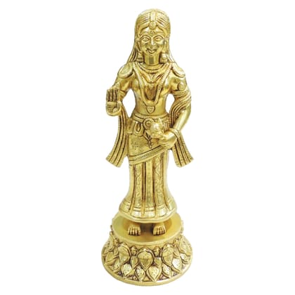 Brass Radha Ji Idol Statue | Radha Rani Murti | Goddess Radha Statue for Home Temple, Height : 11 Inch (BSMAS1949 R)