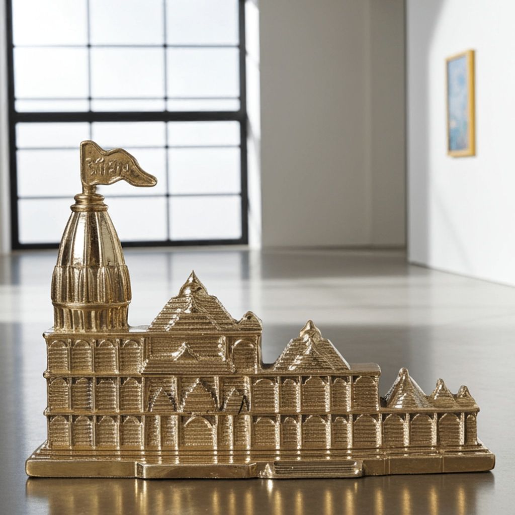 Brass Decorative Ram Mandir Statue (FMAS779 C)
