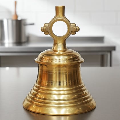 Brass Temple Hanging Ghanta, Hanging Bell, Ghanta 75 KG - Heavy Brass Temple Bell for Devotional D�cor (ZMAS493 Z)