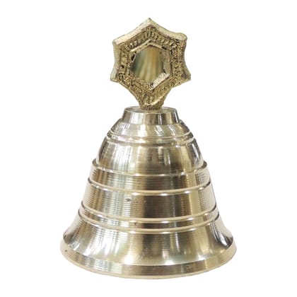 Brass Hanging Small Temple Bell Ghanti | Brass Temple Bell | Hanging Pooja Ghanti for Home Mandir, Height : 3 Inch (ZMAS662 D)