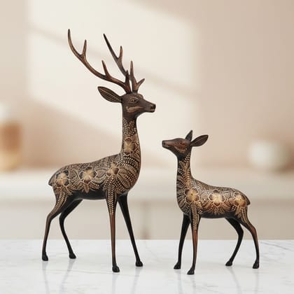 Handcrafted Brass Deer Pair Decorative Showpiece Statue for Home Decor, Height : 21 Inch (ANMAS180 A) Handcrafted Brass Deer Pair Decorative Showpiece Statue for Home Decor, Height : 21 Inch (ANMAS180 A)