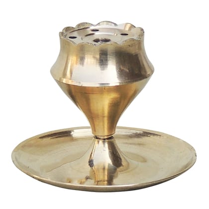 Brass God Temple Agardan, Agarbatti Stand Plate, Height : 1.7 Inch (FMAS637 A)