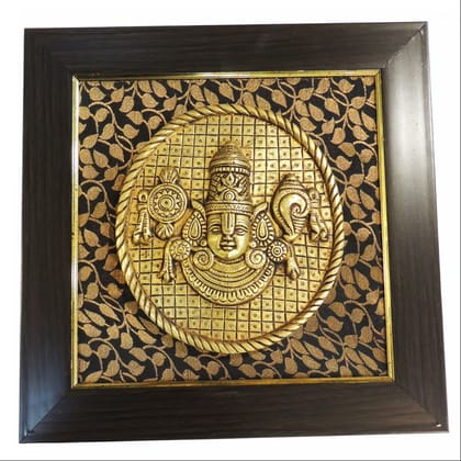 Tirupati Balaji Wall Hanging With Frame Lord Venkateswara Wall Decor, Height : 12 Inch (BSMAS1903 C)