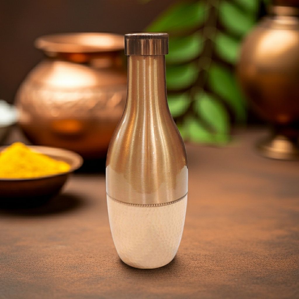 Copper Drinking Water Bottle – Eco Friendly Pure Copper Reusable Bottle, Height : 11 Inch (BCMAS202 B)