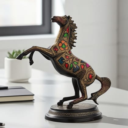 Handcrafted Brass Jumping Horse Statue | Symbol of Power, Success & Energy, Height : 11 Inch (ANMAS160) Handcrafted Brass Jumping Horse Statue | Symbol of Power, Success & Energy, Height : 11 Inch (ANMAS160)