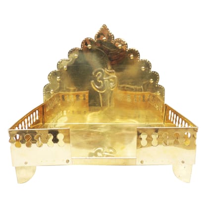 Antique Style Brass Singhasan Sheet for God Idol | Premium Puja Item, Height : 13 Inch (ZMAS107 L)