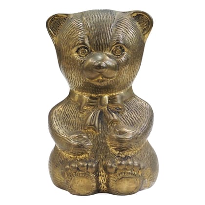 Brass Cat Gullak Piggy Bank | Decorative Coin Storage Vase, Height : 5 Inch (FMAS115)