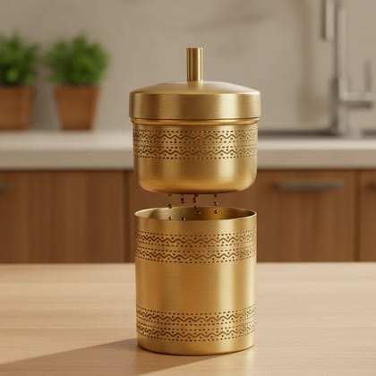 Brass Coffee Filter | Traditional South Indian Coffee Maker, Height : 6.5 Inch (BCMAS179 D)