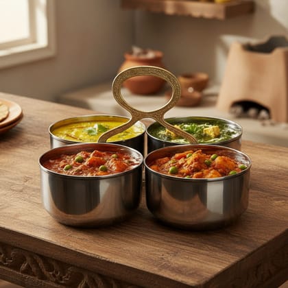 Pure Stainless Steel Chokta Traditional Kitchen Utensil (SMAS075 A)