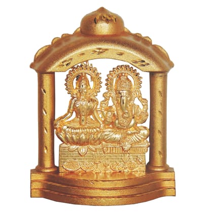 Aluminium Lakshmi Ganesh Frame Idol for Wall Decor & Diwali Gift, Height : 4.7 Inch (ASMAS191 C)