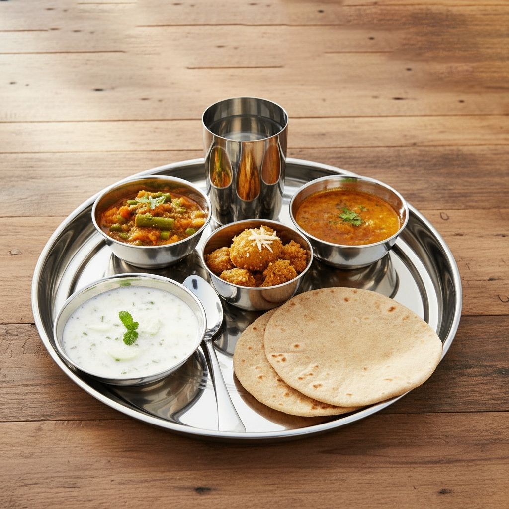Laser Design Stainless Steel Thali Set 7 PCS Craft Code 152 (SMAS061 B)