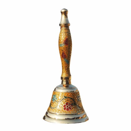 Brass Hand Bell No. 2 Yellow Colour, Height : 7 Inch (ZMAS167 B)